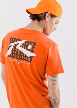 Оранжевая футболка с принтом Rusty-Черный