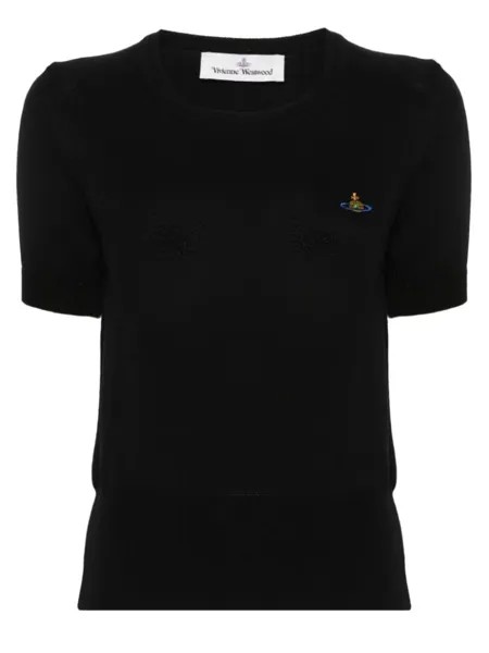 Vivienne Westwood футболка с вышивкой Orb, черный