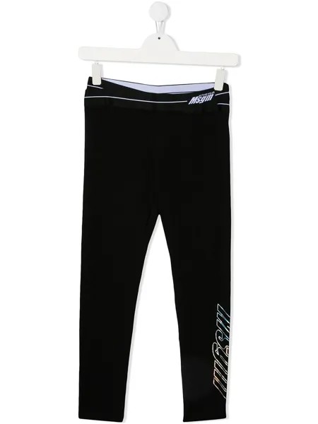 MSGM Kids спортивные брюки с логотипом на поясе