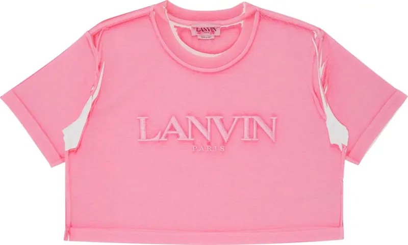 Футболка Lanvin Overprinted Cropped, розовый