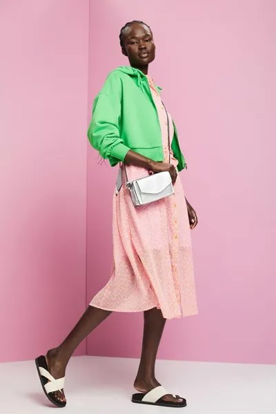 Вырезное платье с разрезами по бокам Esprit, оранжевый