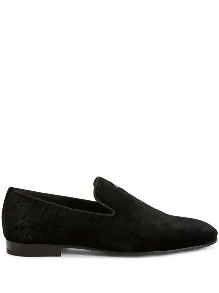 Giuseppe Zanotti бархатные лоферы, черный