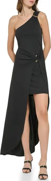 Платье без рукавов из плотной вязки DKNY, черный