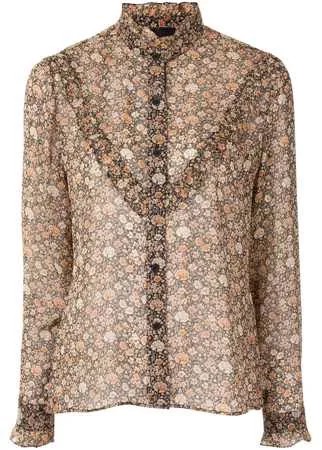 Nili Lotan полупрозрачная блузка с цветочным принтом