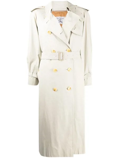 Burberry Pre-Owned двубортный тренч 1990-х годов с поясом