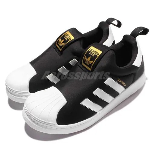 Adidas Originals Superstar 360 C Черно-белые детские слипоны для дошкольников S32130