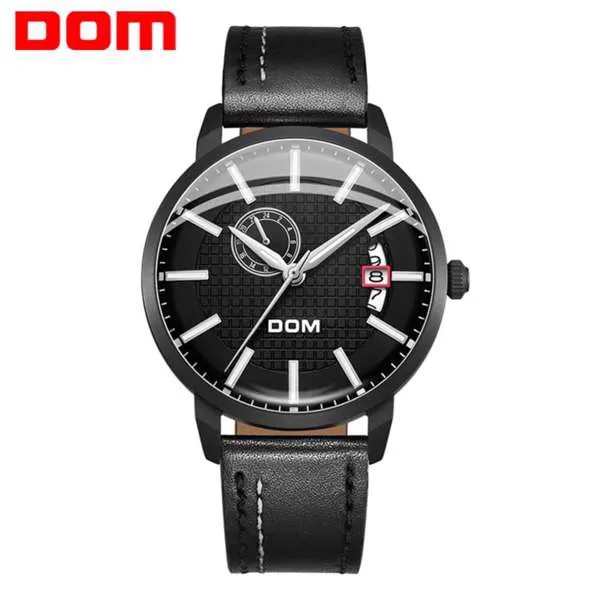 Часы мужские DOM брендовые модные автоматические механические часы с датой светящиеся стрелки MIYOTA механизм деловые мужские наручные часы