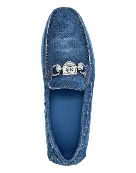 Джинсовые мокасины Philipp Plein, цвет Middle Blue
