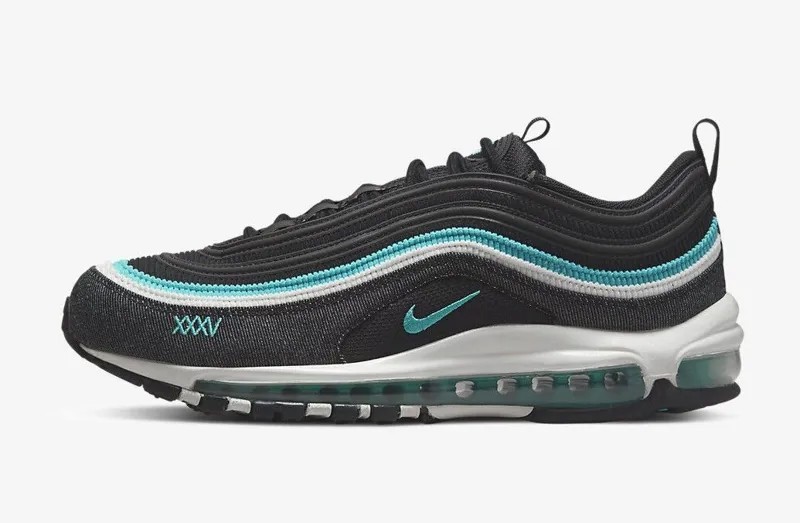 Черные спортивные бирюзовые кроссовки Nike Air Max 97 SE -#39;XXXV-#39; DN1893-001, мужские размеры