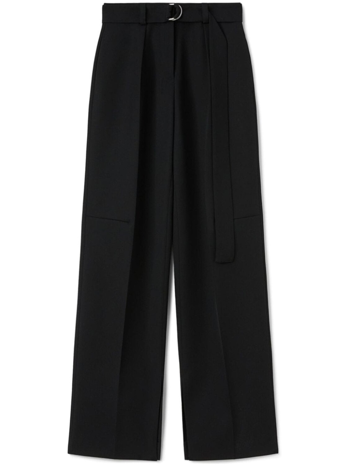 Jil Sander шерстяные брюки широкого кроя, черный