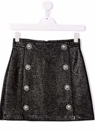 Balmain Kids двубортная юбка мини