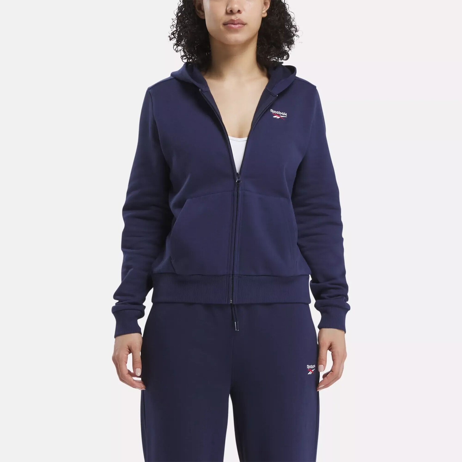 Флисовая толстовка с молнией во всю длину Identity Small Logo Reebok, военно-морской