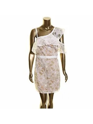 MARCIANO Женское белое мини-коктейльное платье с асимметричным вырезом Размер: XS