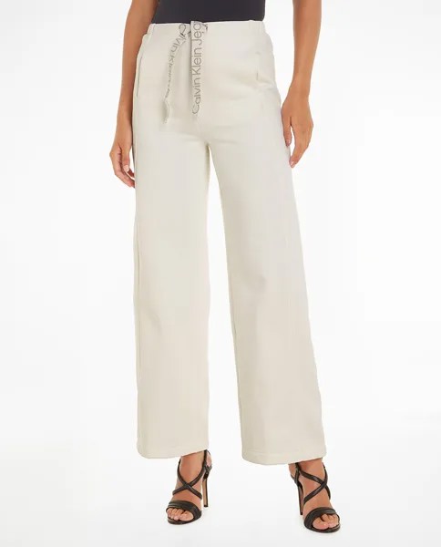 Женские широкие брюки из полиэстера Calvin Klein Jeans, белый