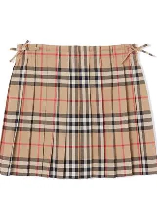 Burberry Kids плиссированная юбка в клетку Vintage Check