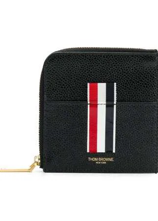 Thom Browne Vertical Intarsia Stripe Zip-around Wallet In Pebble Grain Leather