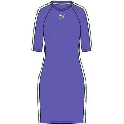 Платье миди Puma Taped Logo Женское Фиолетовое Повседневное 597861-02