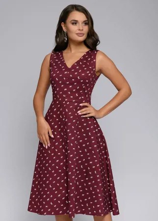 Платье-сарафан женское 1001DRESS DM01615BO бордовое 44