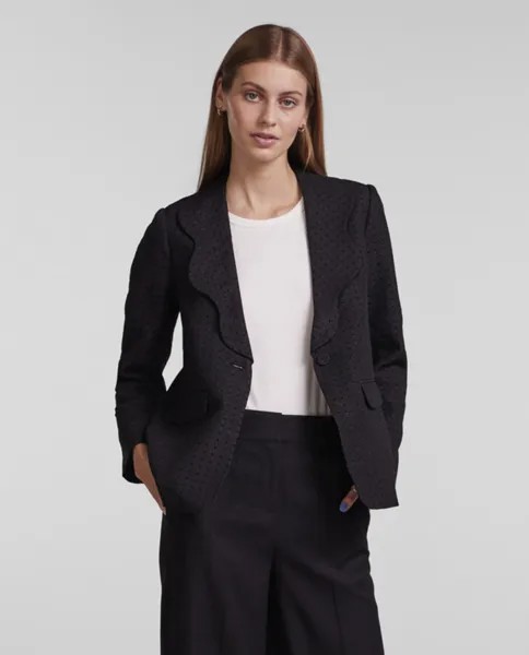 Женский однотонный пиджак с длинными рукавами и пуговицами Yas, черный