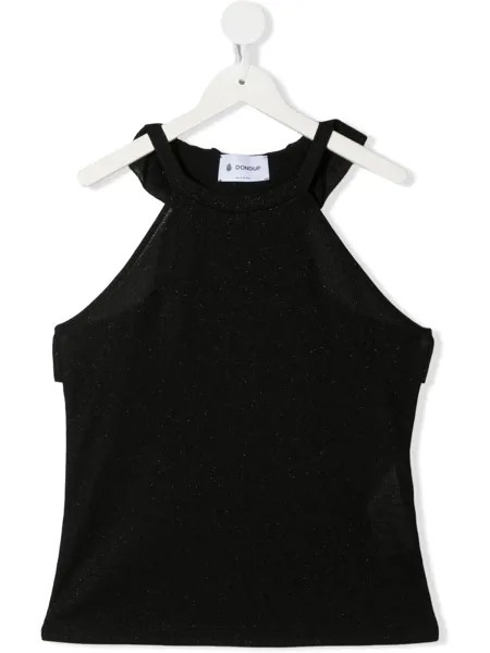 Dondup Kids топ без рукавов с эффектом металлик