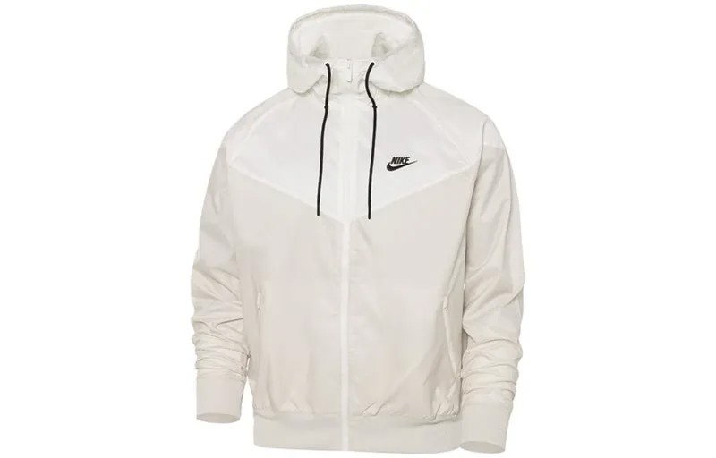 Спортивная мужская куртка Windrunner с капюшоном белого цвета Nike, кремовый