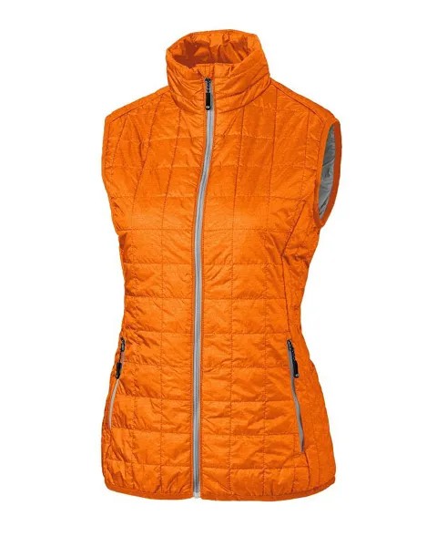 Rainier PrimaLoft женский плюс размер эко-утепленный жилет-пуховик на молнии с полной молнией Cutter & Buck, оранжевый