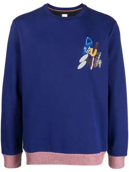Толстовка из органического хлопка с вышитым логотипом Paul Smith, синий