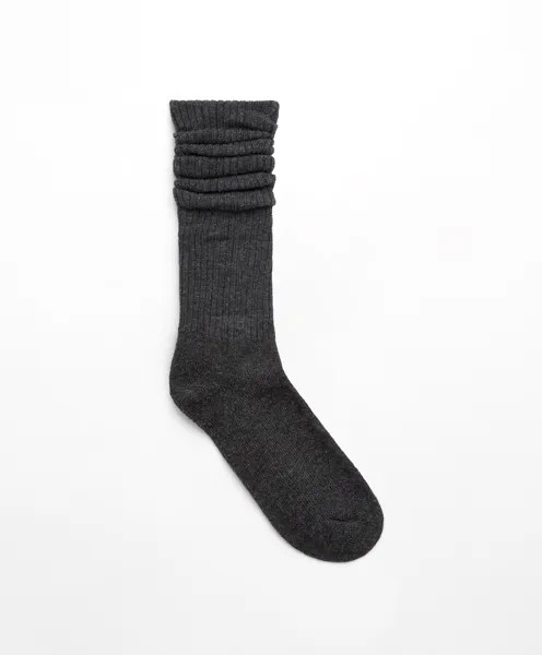 Длинные носки из 24% шерсти и 4% кашемира Oysho, темно-серый
