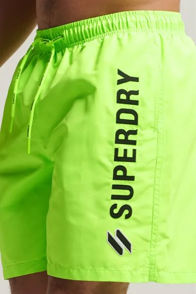 Плавки-шорты Code Appliqué размером 19 дюймов Superdry, зеленый