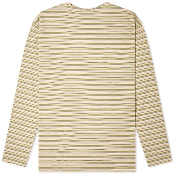 Лонгслив Auralee Hard Twist Stripe Long Sleeve, цвет Beige Border