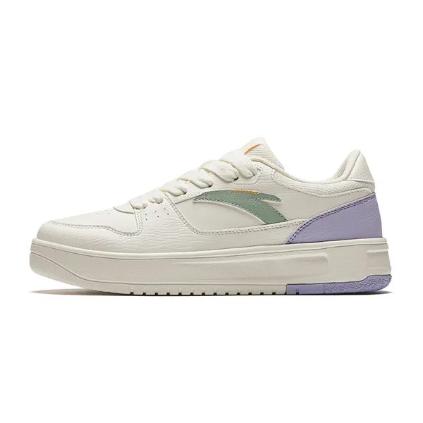Кроссовки ANTA Skateboarding Shoes Women's Low-top Ivory White / Hydroxide Green / Mist Light Purple, слоновая кость/зеленый