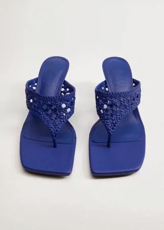 Плетеные босоножки на каблуке - Knit