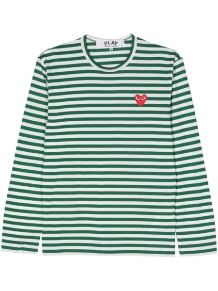 Comme Des Garçons Play футболка с нашивкой-логотипом, зеленый