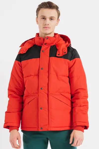 Зимняя куртка с регулируемым капюшоном Gap, красный