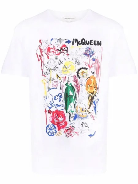 Alexander McQueen sketch collage print T-shirt