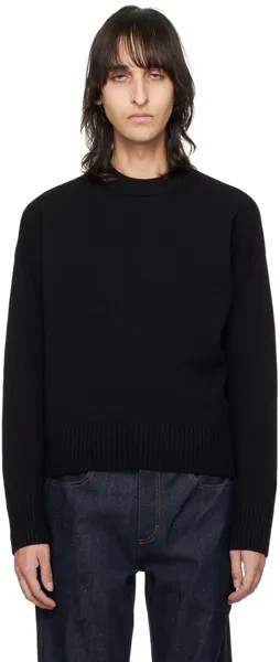 Черный свитер с заниженными плечами Ami Paris