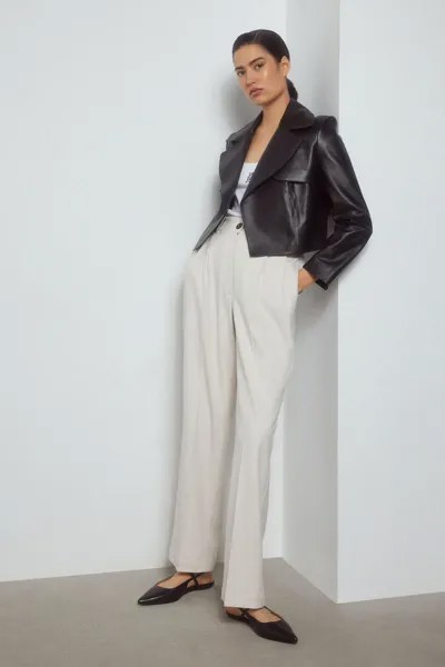 Короткая куртка из кожи наппа Pedro del Hierro, черный