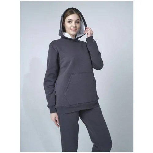 Костюм Home Store, худи и брюки, повседневный стиль, оверсайз, размер 44-46, серый