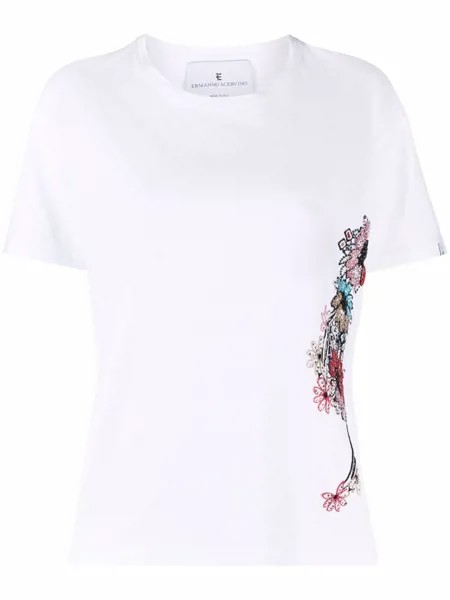 Ermanno Scervino футболка с цветочной вышивкой
