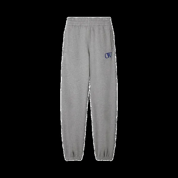 Спортивные брюки Off-White Logo Embroidered 'Melange Grey/Nautical Blue', серый