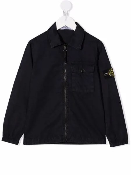 Stone Island Junior джинсовая куртка с нашивками