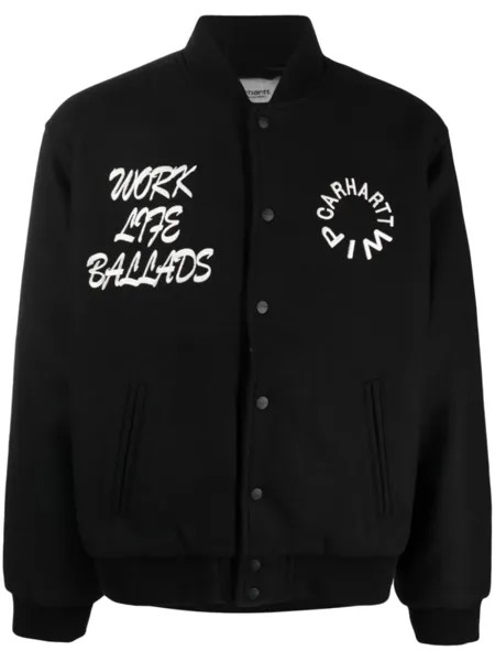 Carhartt WIP бомбер Work Varsity с вышивкой, черный