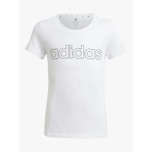 Футболка adidas, хлопок, размер 128, белый
