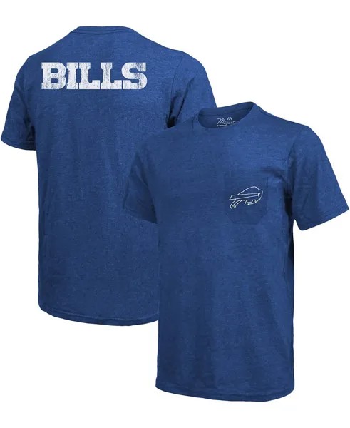 Футболка buffalo bills tri-blend pocket pocket - королевский Majestic, мульти