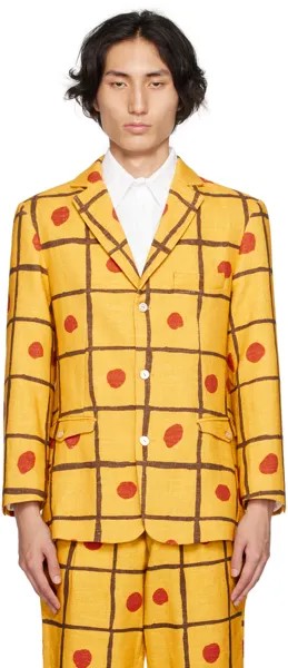 Желтый клетчатый пиджак Late Checkout