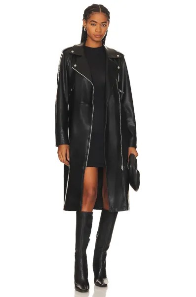 Пальто Steve Madden Kenna Faux Leather, черный