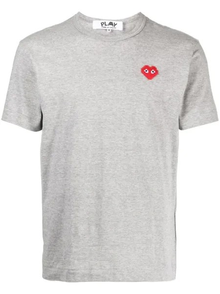 Comme Des Garçons футболка с нашивкой-логотипом, серый