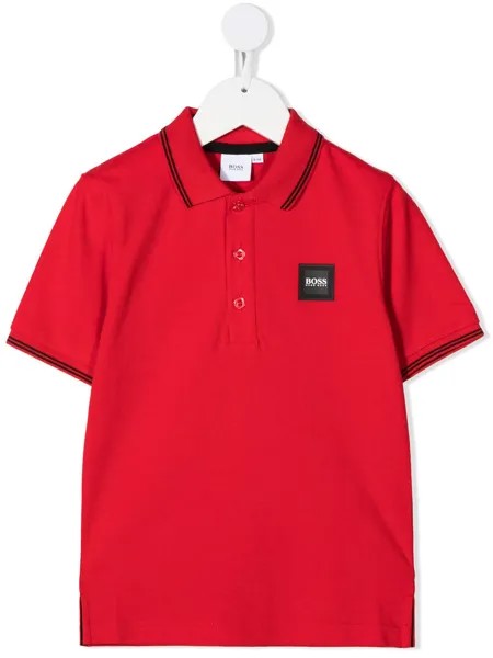 BOSS Kidswear рубашка поло с нашивкой-логотипом