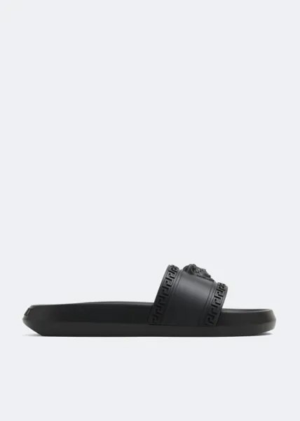 Шлепанцы VERSACE La Medusa rubber slides, черный