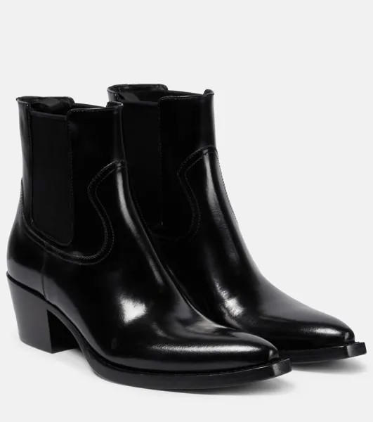 Кожаные ботильоны Prada, черный